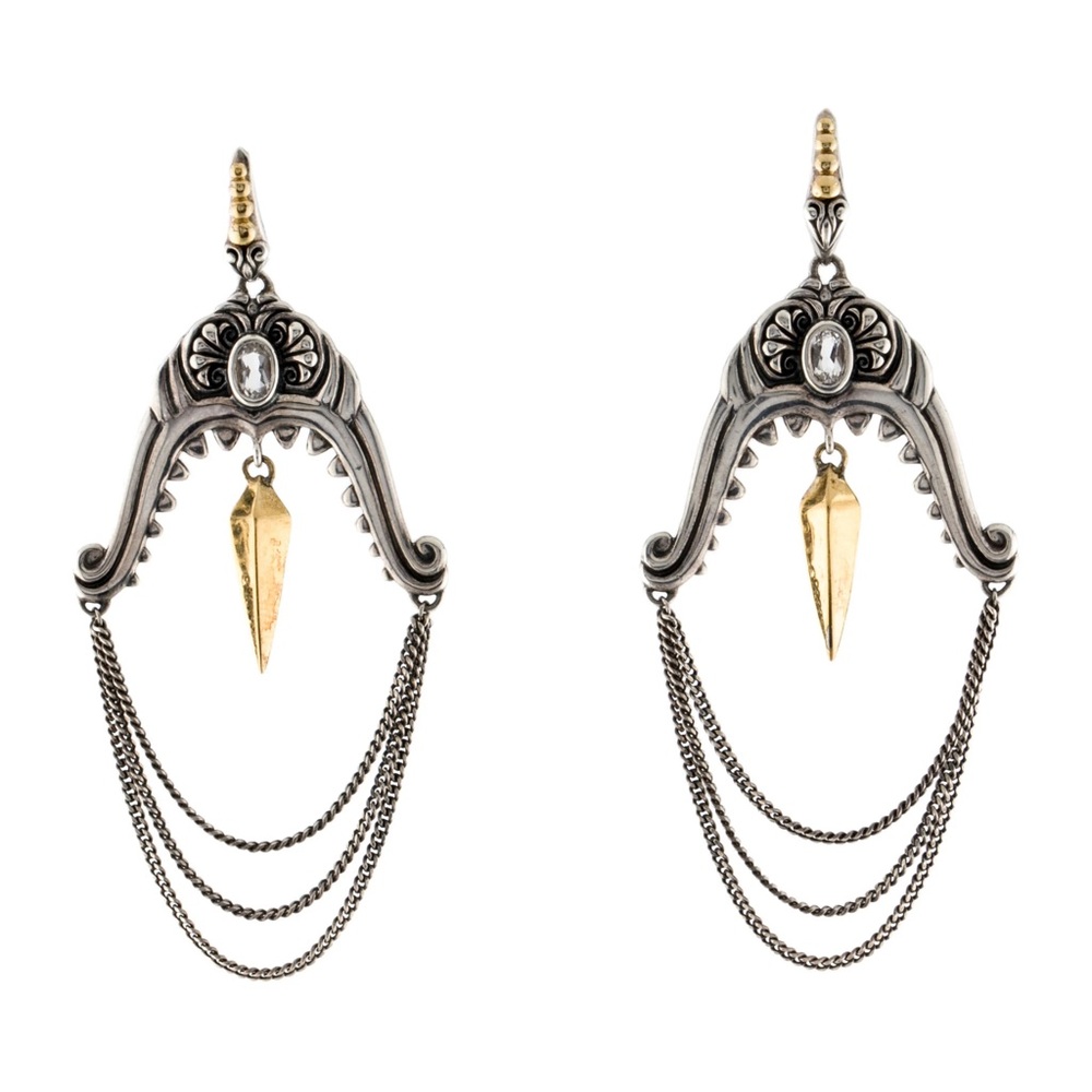 Stephen Webster Two Tome Quartz Shark Jaw Signature Earrings